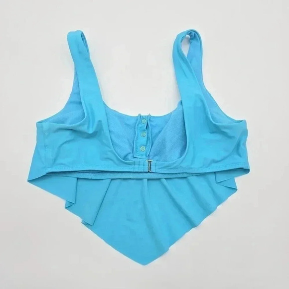 No Boundaries Blue Padded Button Front Cover Bikini Top Swimwear XL - Picture 2 of 3